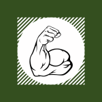 Flexed bicep representing physical development